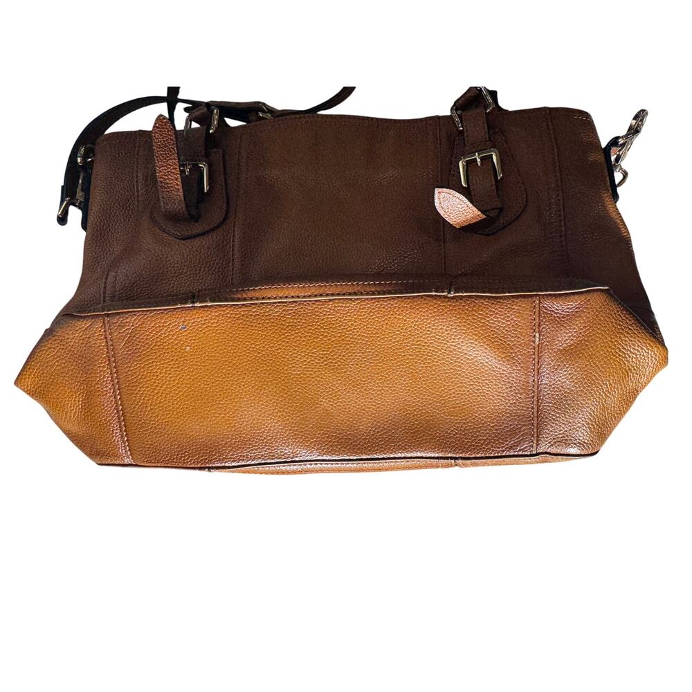 Vintage Y2K Kattee Leather Tote Bag Saddle Brown Shoulder Distressed Boho Luxury - Picture 11 of 16